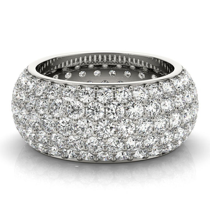 14K White Gold Pave Diamond Wedding Band