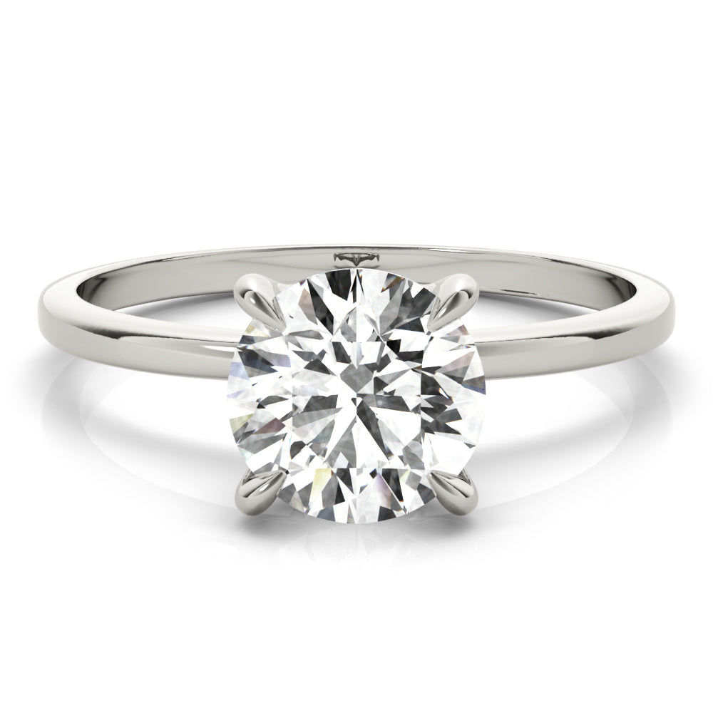 14K White Gold 1 ct Diamond Halo Engagement Ring