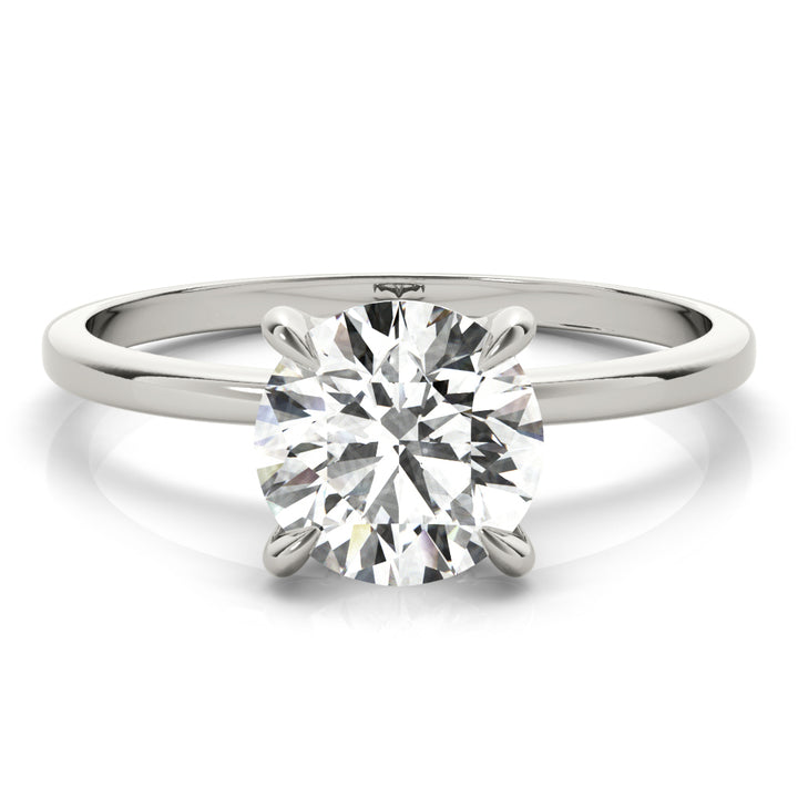 Platinum 1.125 ct Round Diamond Halo Engagement Ring