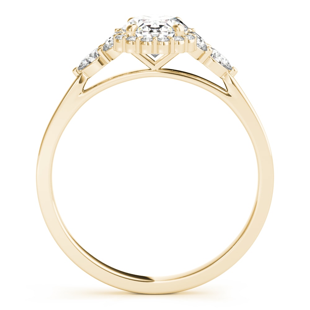 14K Yellow Gold 5/8 ct tw Halo Diamond Engagement Ring