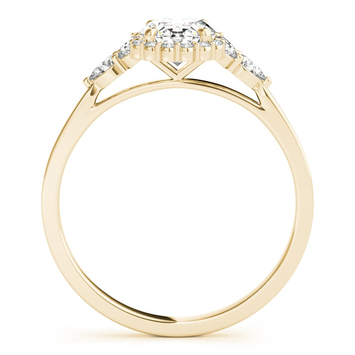 18K Yellow Gold 5/8 ct tw Halo Diamond Engagement Ring