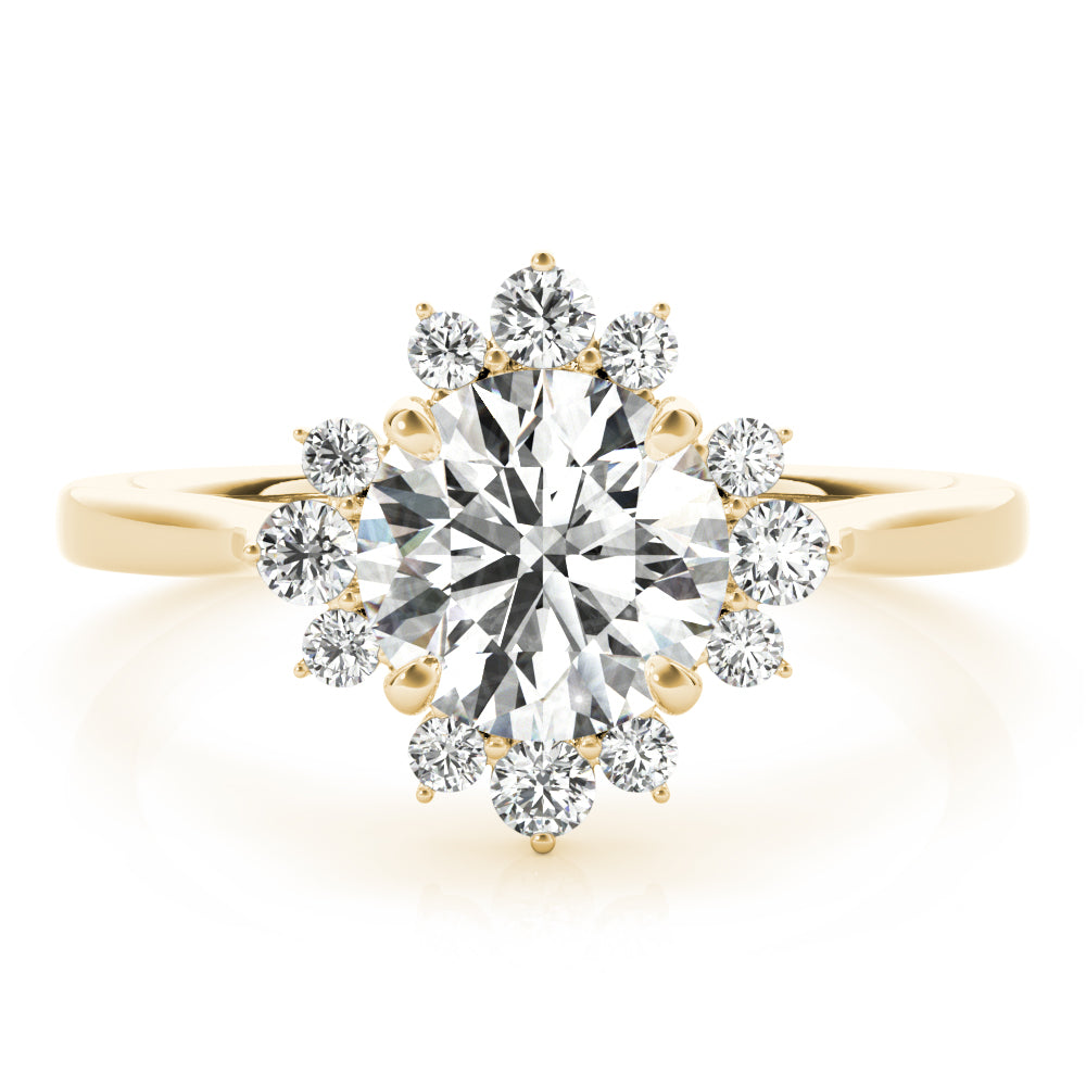 14K Yellow Gold 1 CT Diamond Halo Engagement Ring