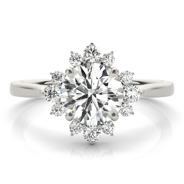 Platinum 1.2 ctw Round Diamond Halo Engagement Ring