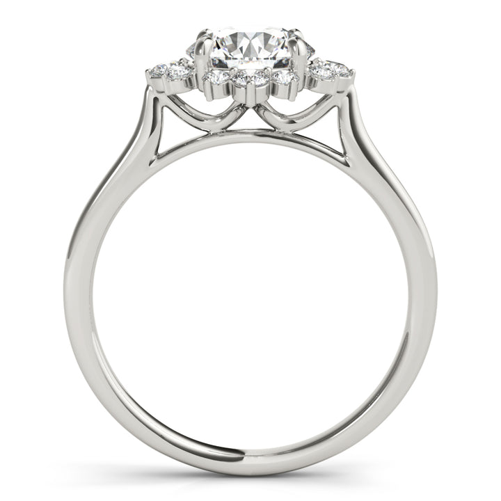 Platinum 1.2 ctw Round Diamond Halo Engagement Ring