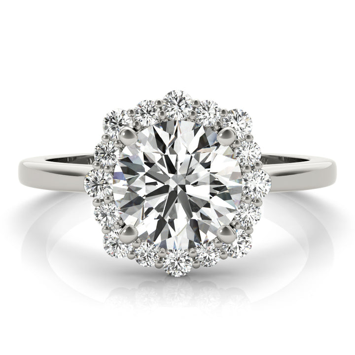 Platinum 1.20 ctw Round Diamond Halo Engagement Ring