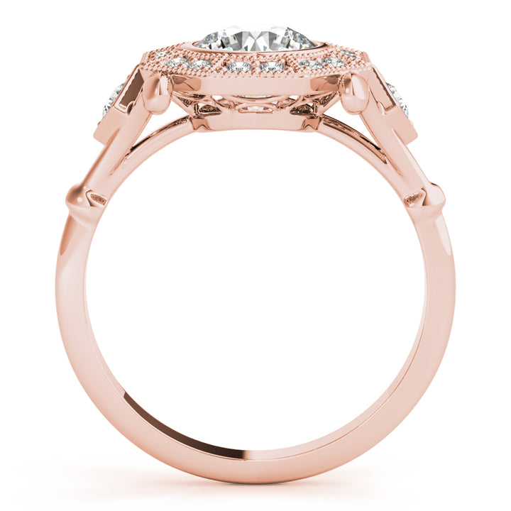 18K Rose Gold 1.33ctw Round Diamond Halo Ring