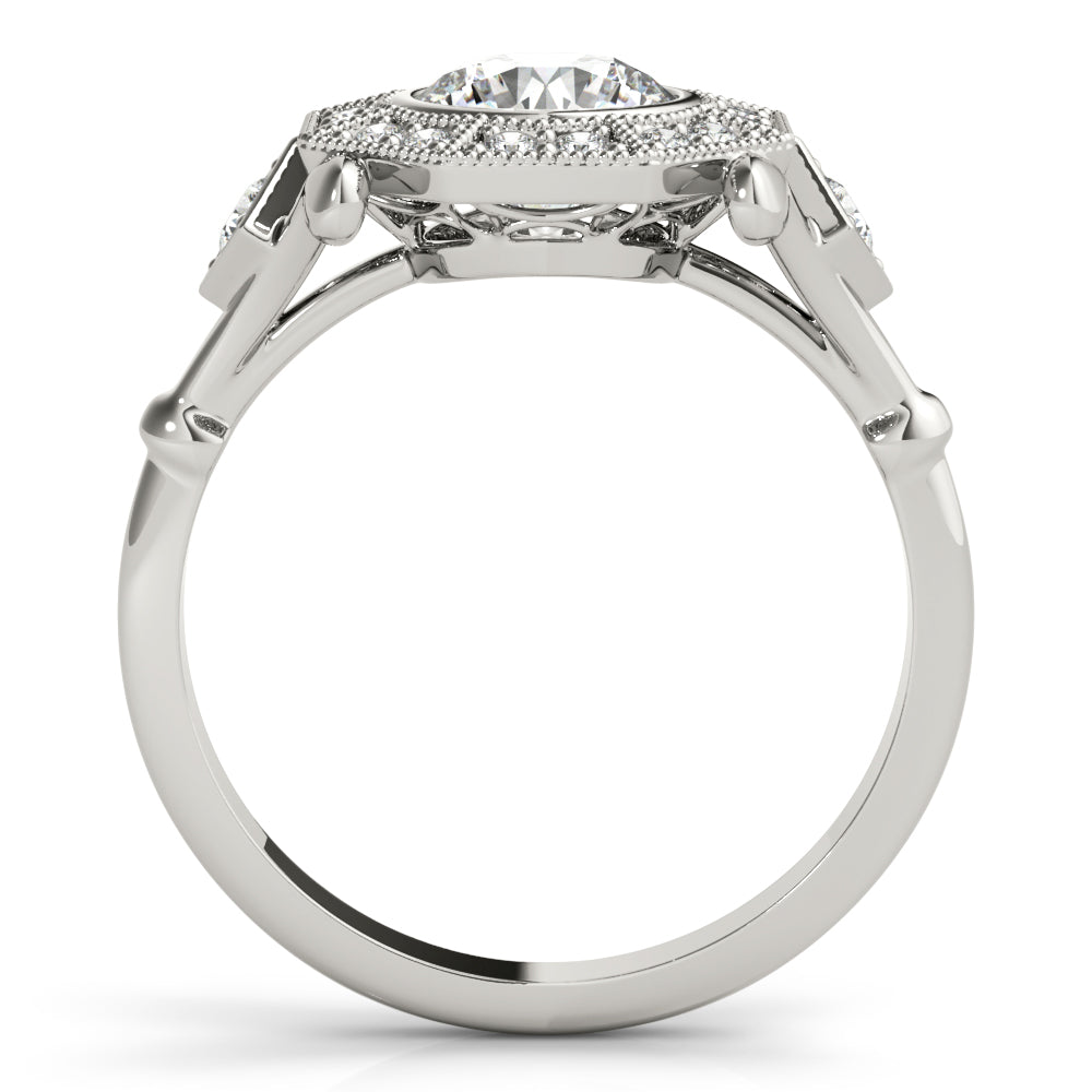 14K White Gold 1.33ctw Round Diamond Halo Ring