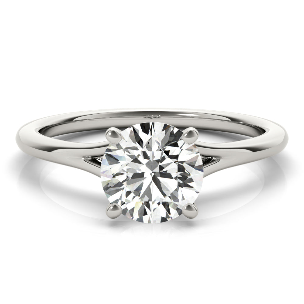 14K White Gold 1CT Round Diamond Ring