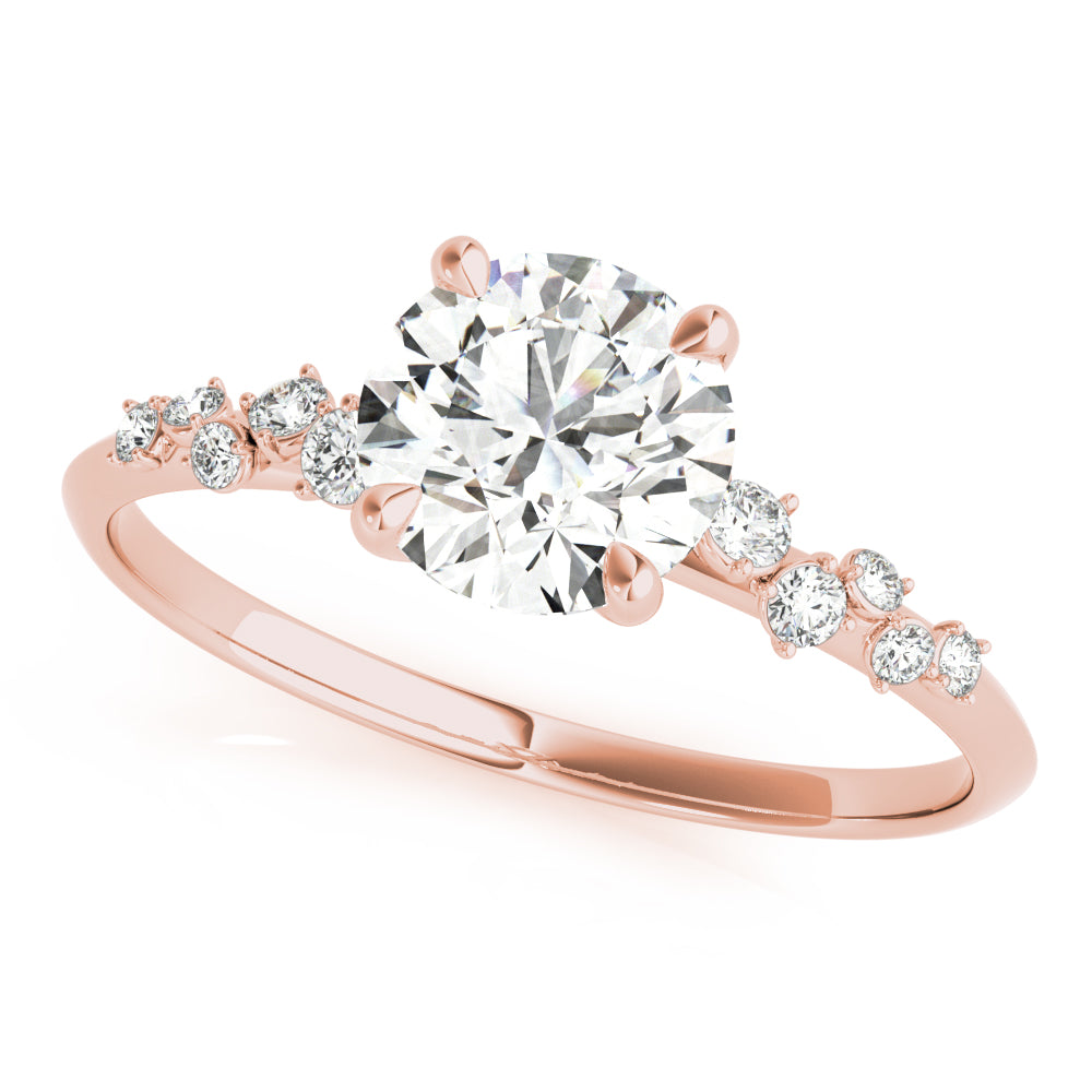 Rose Gold 1 ct Diamond Single Row Engagement Ring