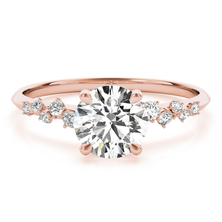 Rose Gold 1 ct Diamond Single Row Engagement Ring