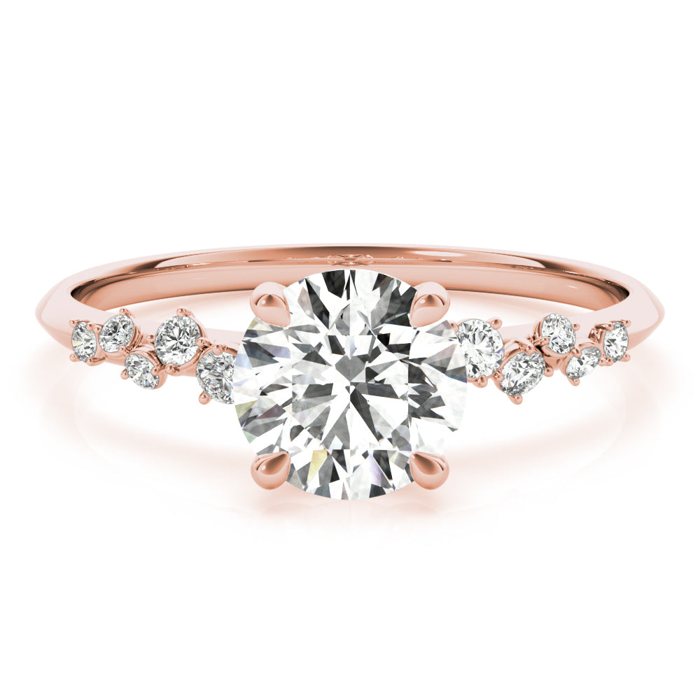 Rose Gold 1 ct Diamond Single Row Engagement Ring