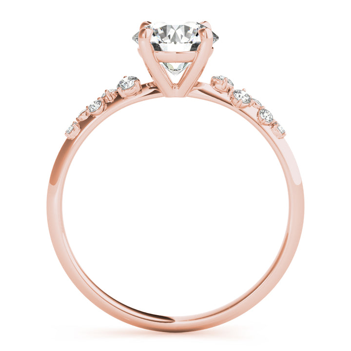 Rose Gold 1 ct Diamond Single Row Engagement Ring