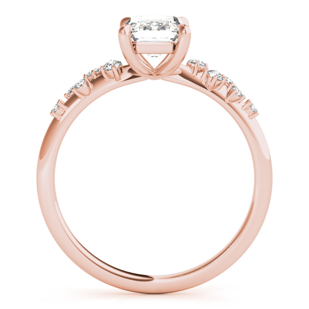 18K Rose Gold Emerald Diamond Fashion Ring