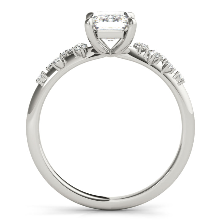 18K White Gold Emerald Diamond Fashion Ring