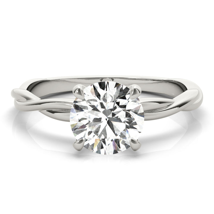 Platinum 1 CT Round Diamond Solitaire Engagement Ring