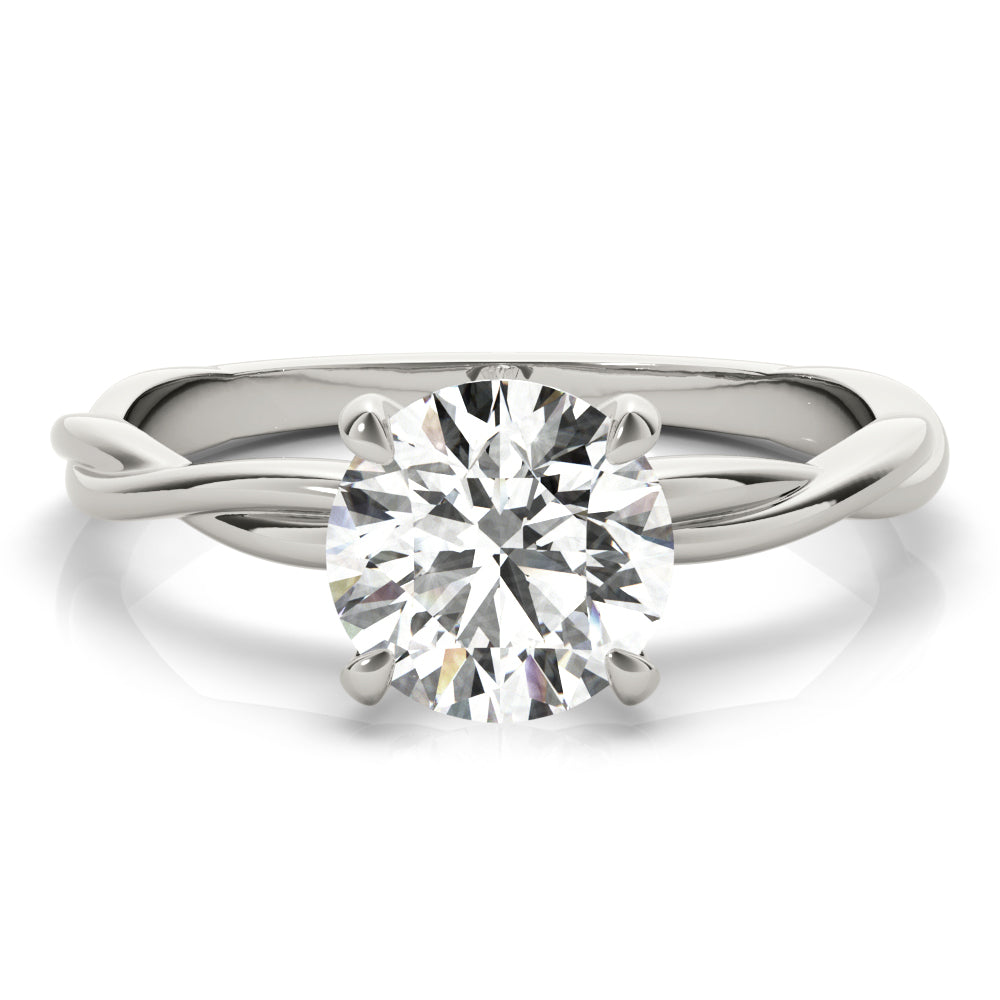 14K White Gold 1 CT Round Diamond Engagement Ring