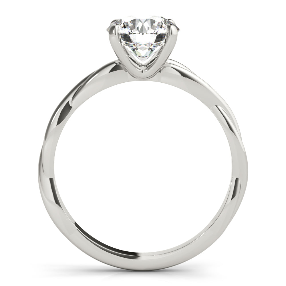14K White Gold 1 CT Round Diamond Engagement Ring