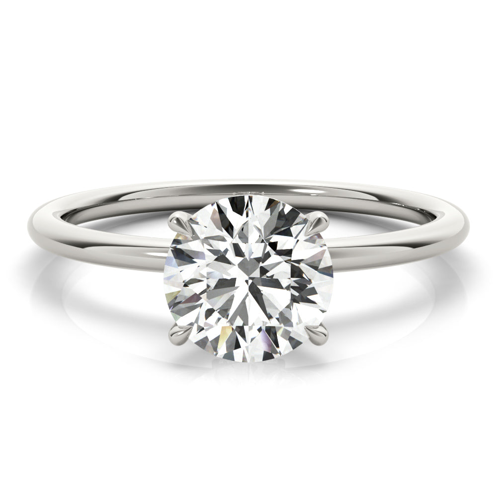 Platinum 1 CT Round Diamond Halo Engagement Ring