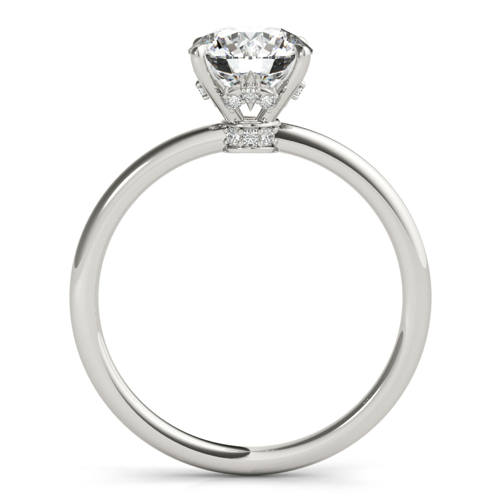 Platinum 1 CT Round Diamond Halo Engagement Ring