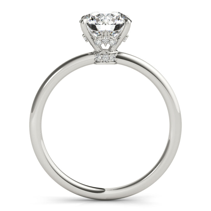 Platinum 1 CT Round Diamond Halo Engagement Ring