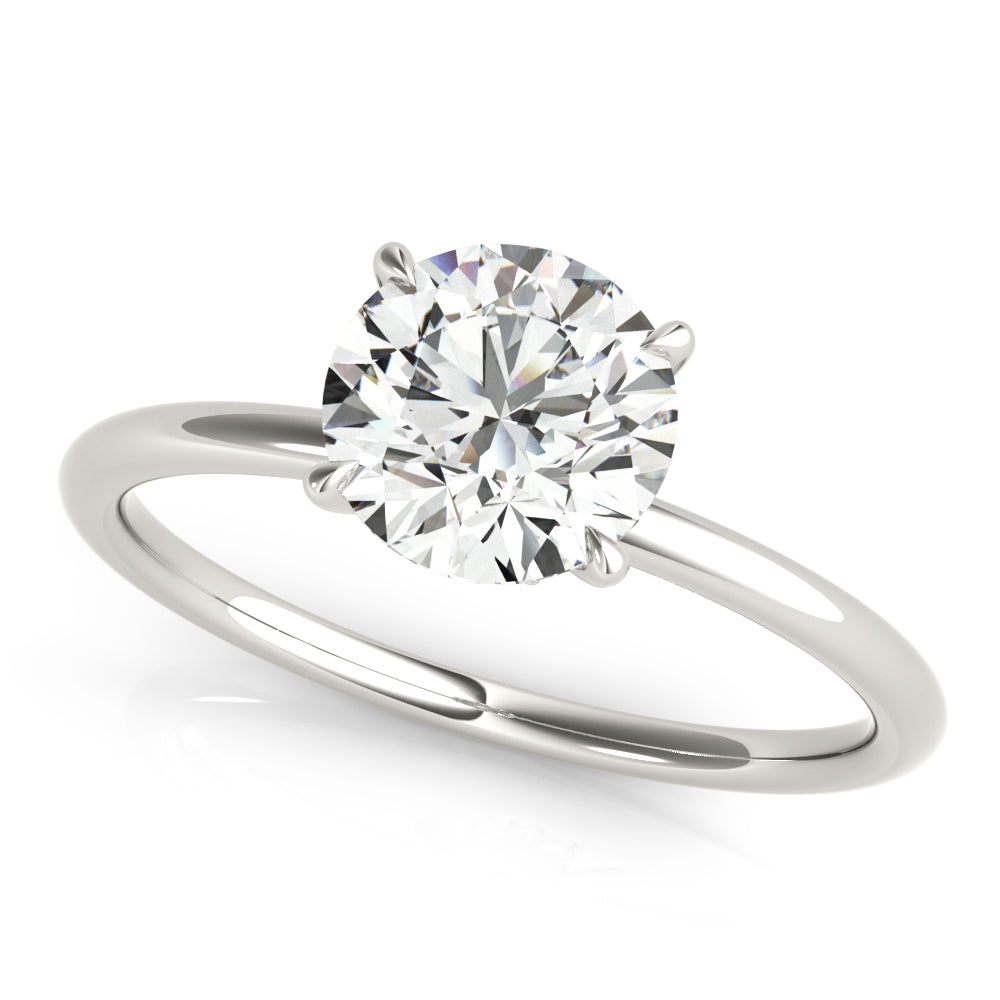 Platinum 1 CT Round Diamond Halo Engagement Ring
