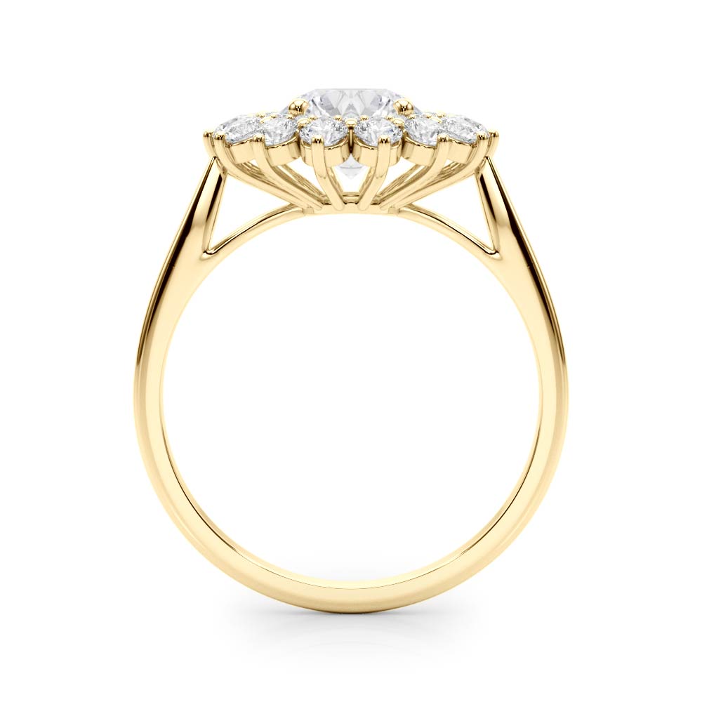 18K Yellow Gold Diamond Halo Engagement Ring 1.5 ctw