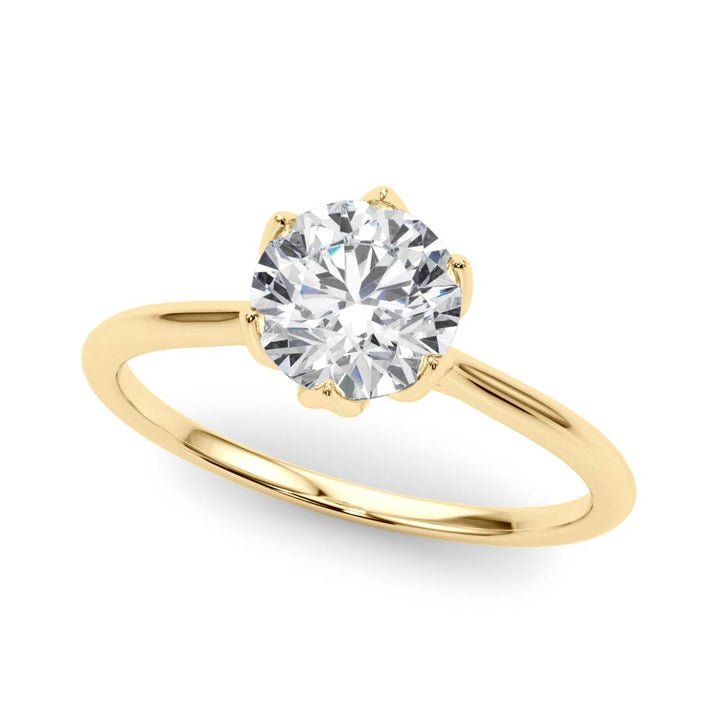 18K Yellow Gold 1 CT Diamond Engagement Ring