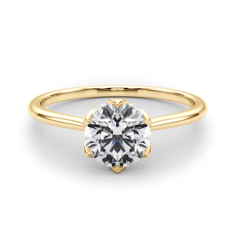 18K Yellow Gold 1 CT Diamond Engagement Ring