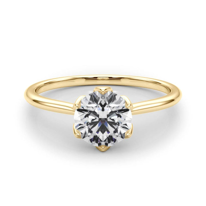 18K Yellow Gold 1 CT Diamond Engagement Ring