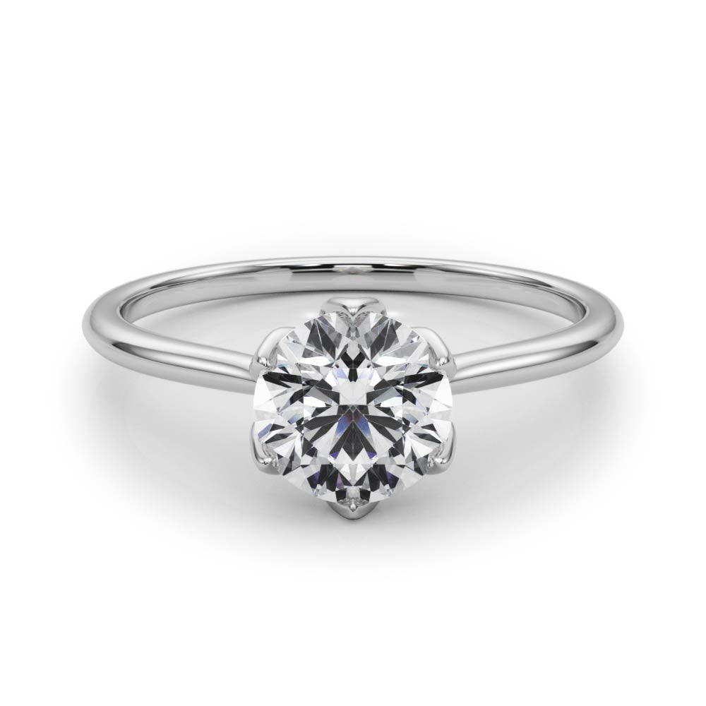 1ct Diamond 18K White Gold Solitaire Engagement Ring