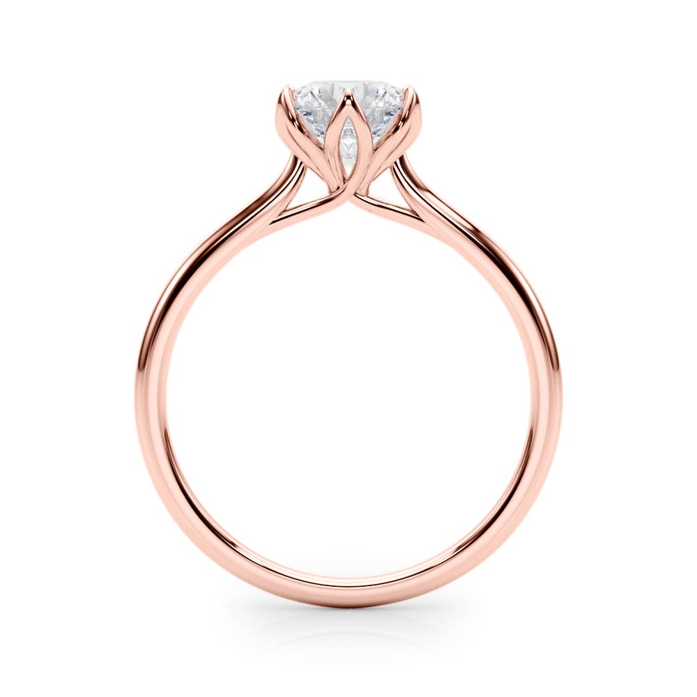 14K Rose Gold 1ct Round Diamond Solitaire Ring