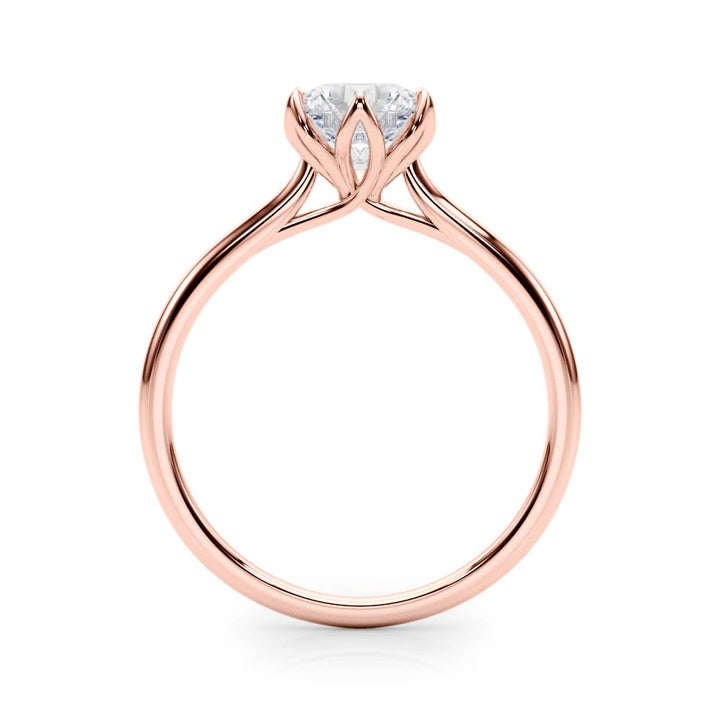 14K Rose Gold 1ct Round Diamond Solitaire Ring