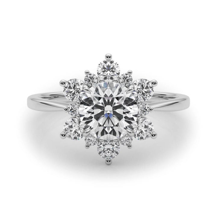 14K White Gold 1.5 ctw Round Diamond Halo Ring