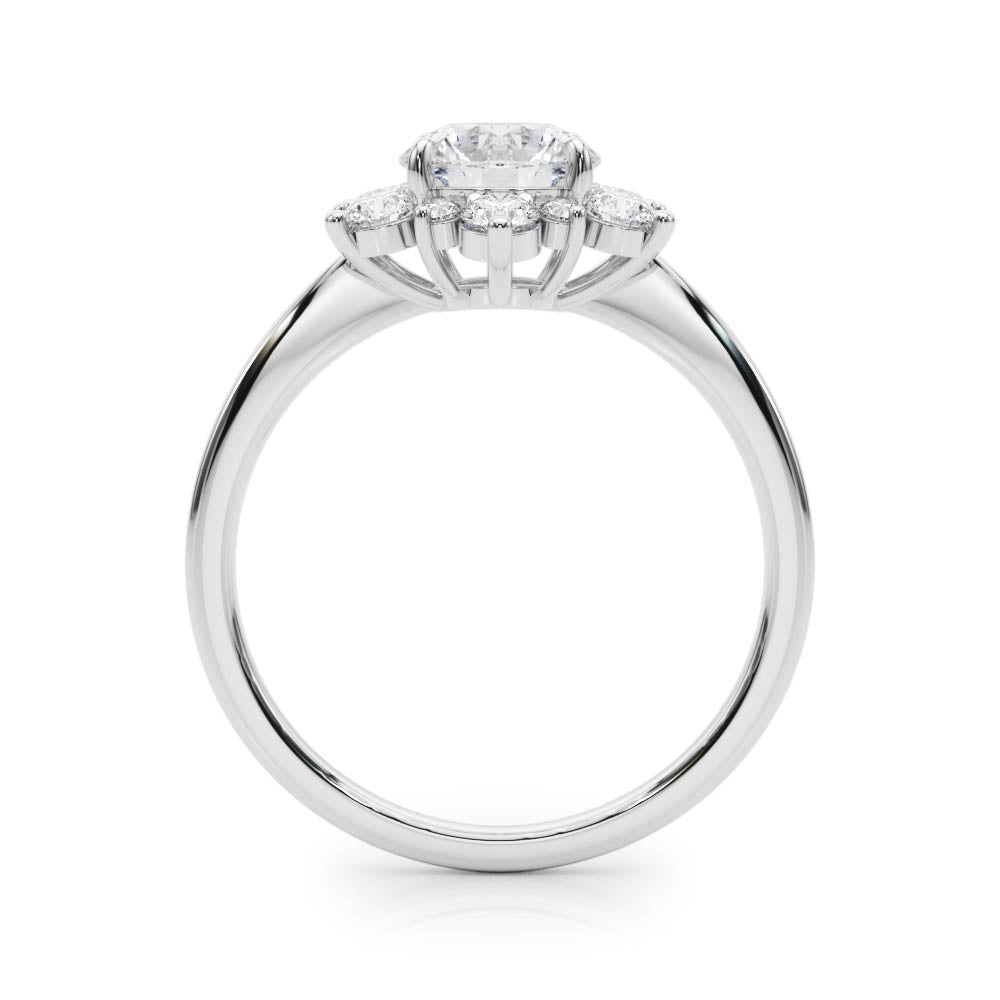 14K White Gold 1.5 ctw Round Diamond Halo Ring
