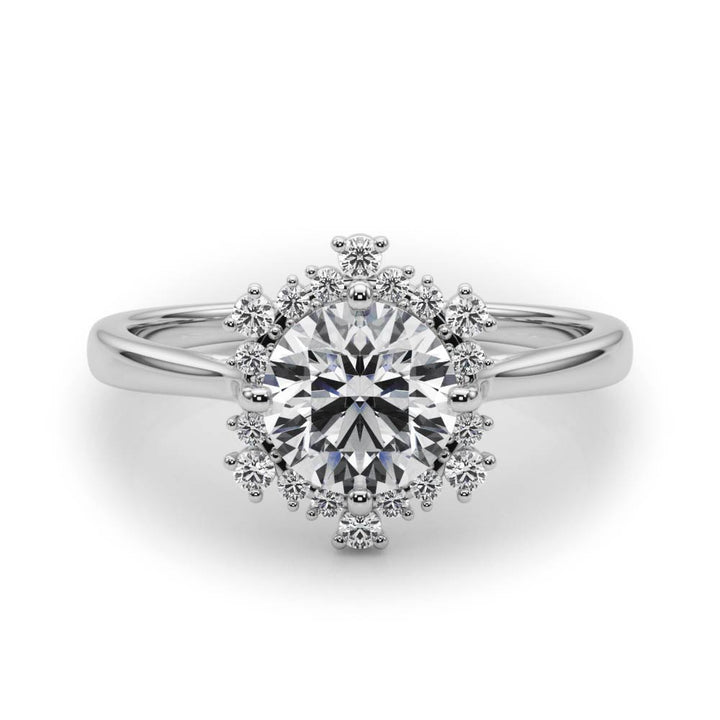 14K White Gold 1 CT Diamond Halo Engagement Ring