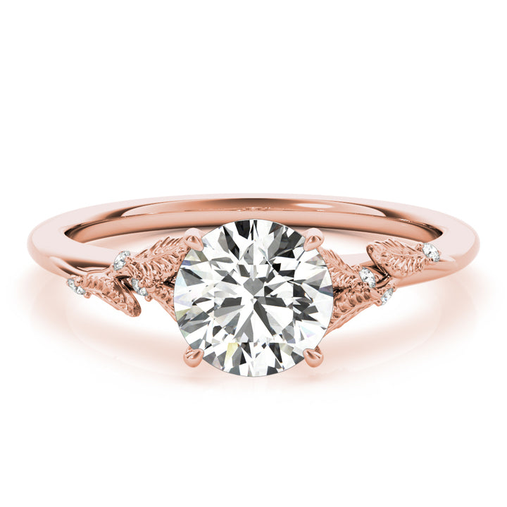18K Rose Gold 1 ct Round Diamond Solitaire Ring