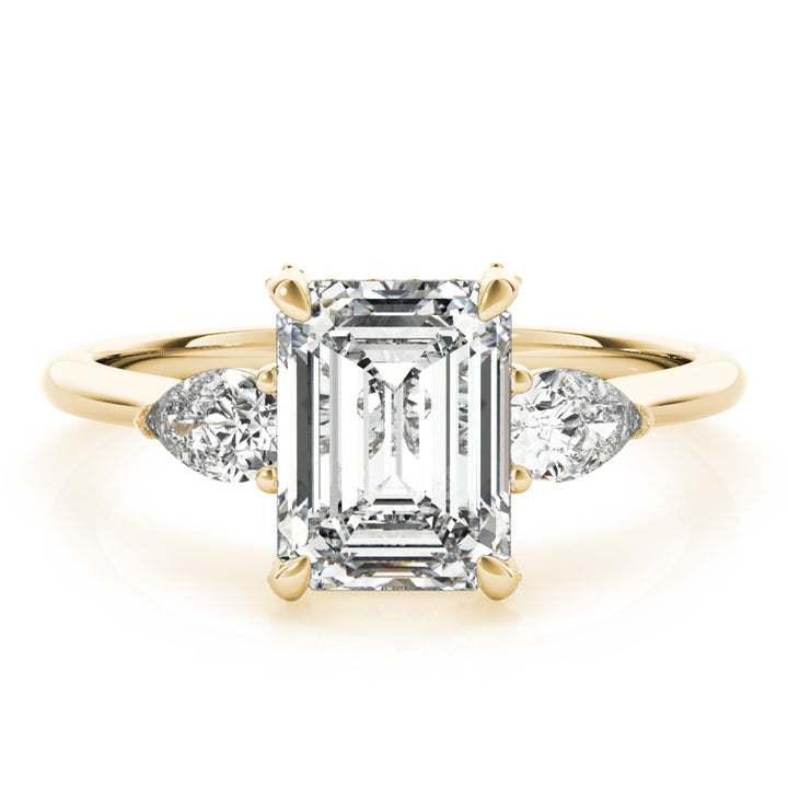 18K Yellow Gold 1.5ctw Emerald Diamond Engagement Ring