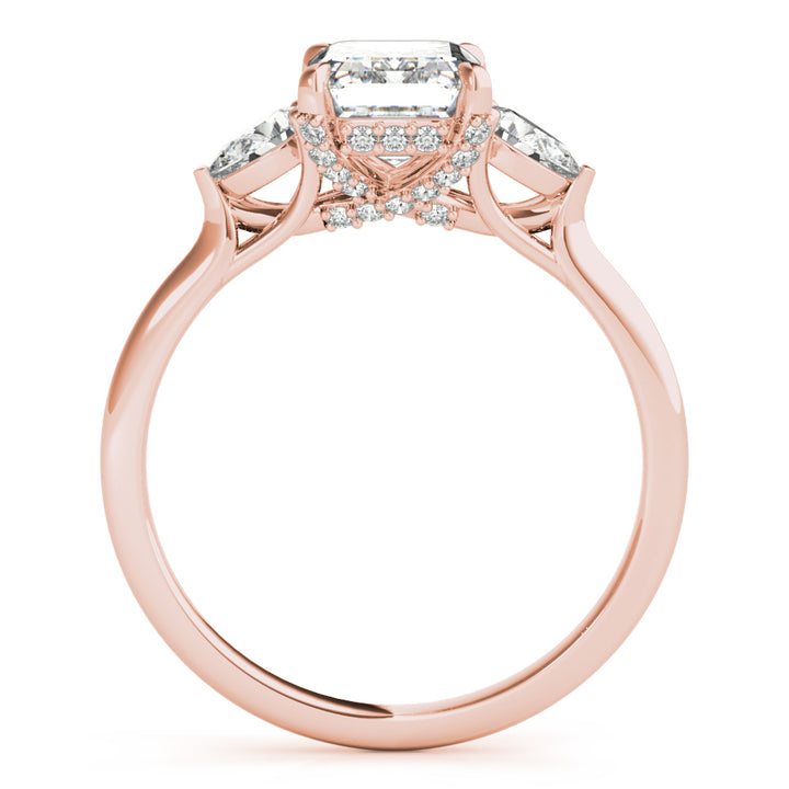 Rose Gold 1.5 CT Emerald Diamond Engagement Ring