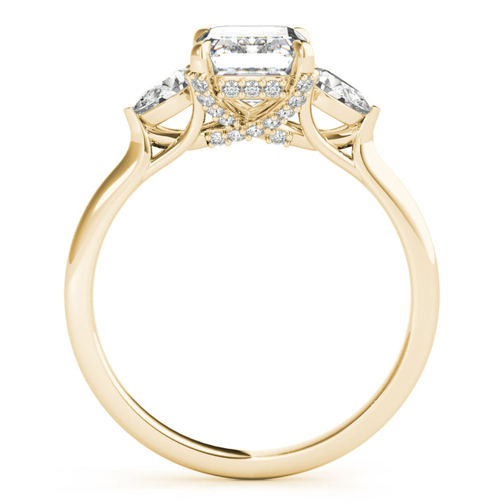 18K Yellow Gold 1.5ctw Emerald Diamond Engagement Ring