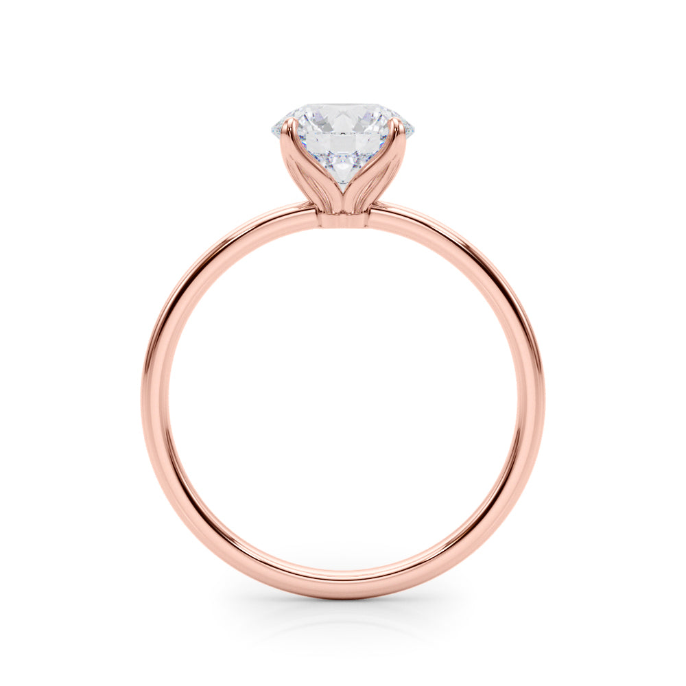 18K Rose Gold 1ct Diamond Solitaire Engagement Ring