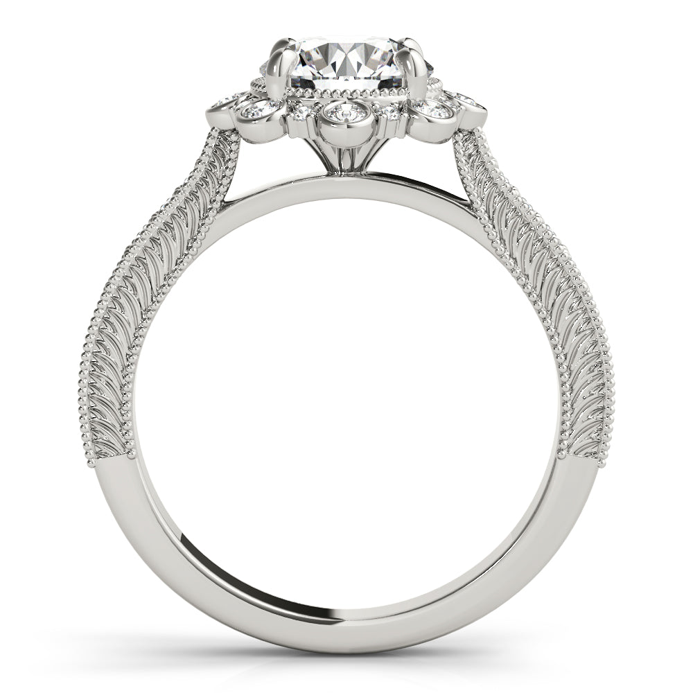 14K White Gold 1 CT Diamond Halo Engagement Ring
