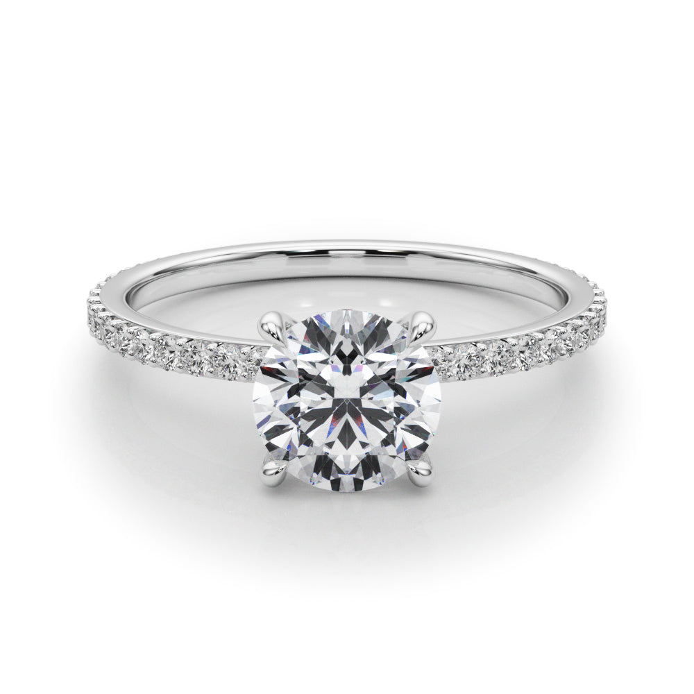 14K White Gold 1 CT Diamond Halo Engagement Ring