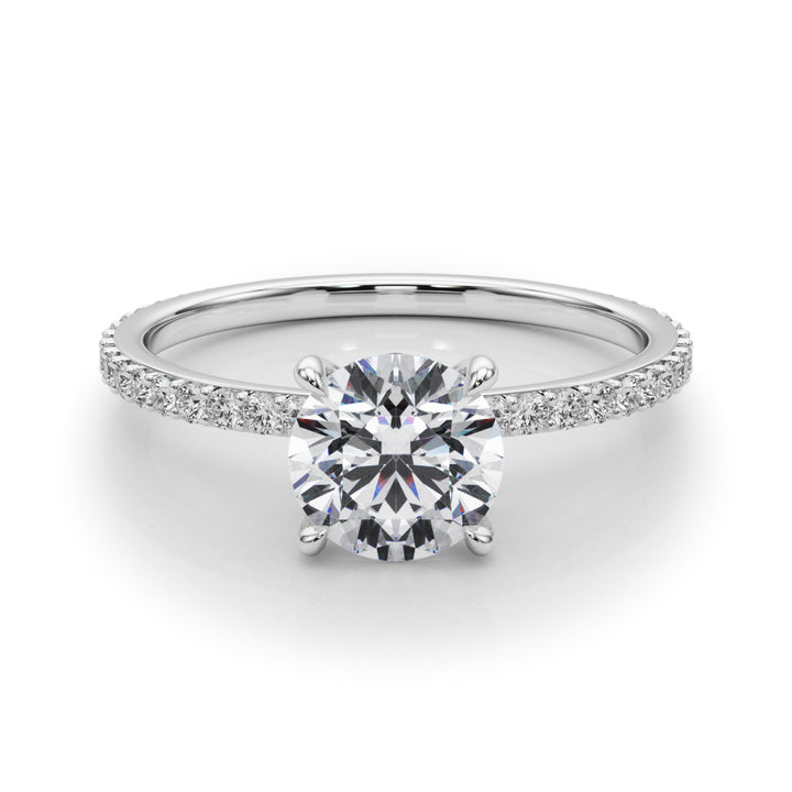 Platinum 1 CT Round Diamond Halo Engagement Ring