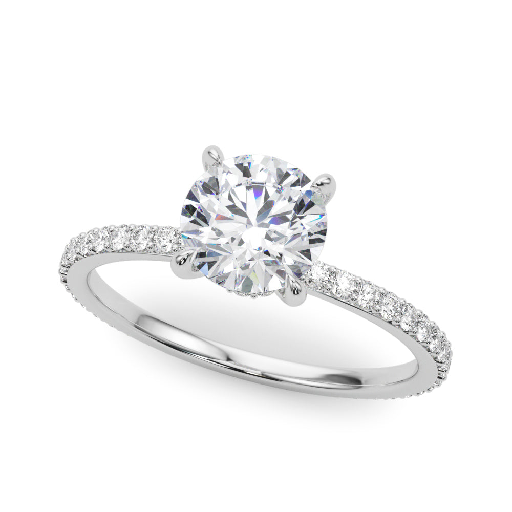 14K White Gold 1 CT Diamond Halo Engagement Ring