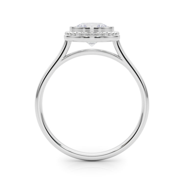 14K White Gold 1 CT Round Diamond Engagement Ring