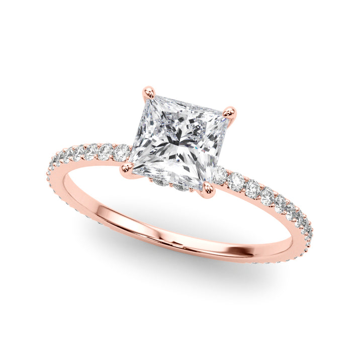 14K Rose Gold 1 CT Diamond Halo Engagement Ring