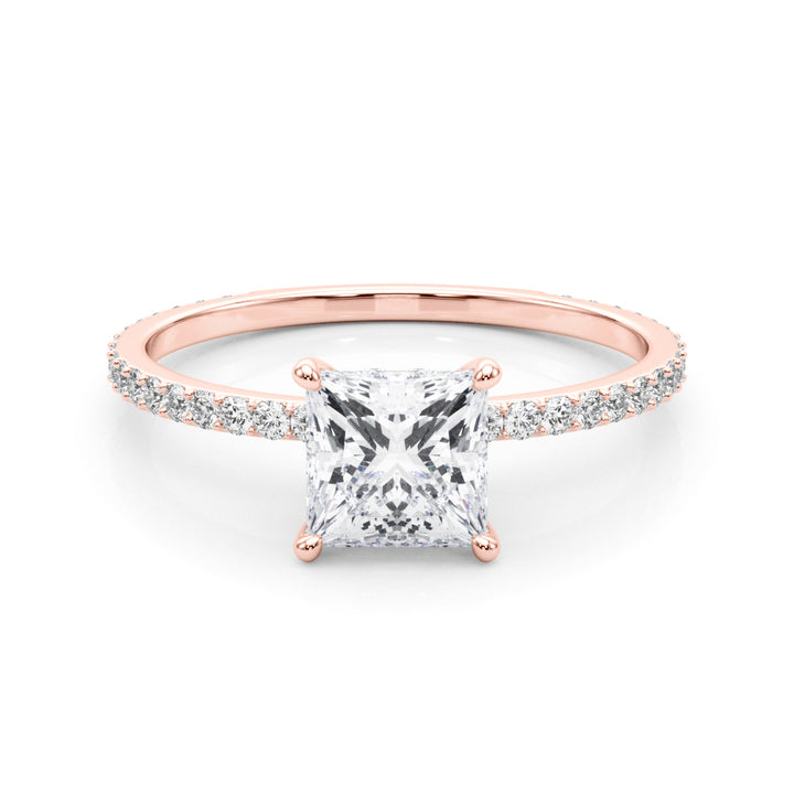 14K Rose Gold 1 CT Diamond Halo Engagement Ring