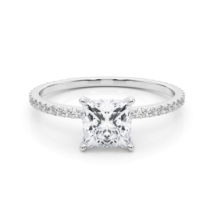 Platinum 1 CT Diamond Halo Engagement Ring