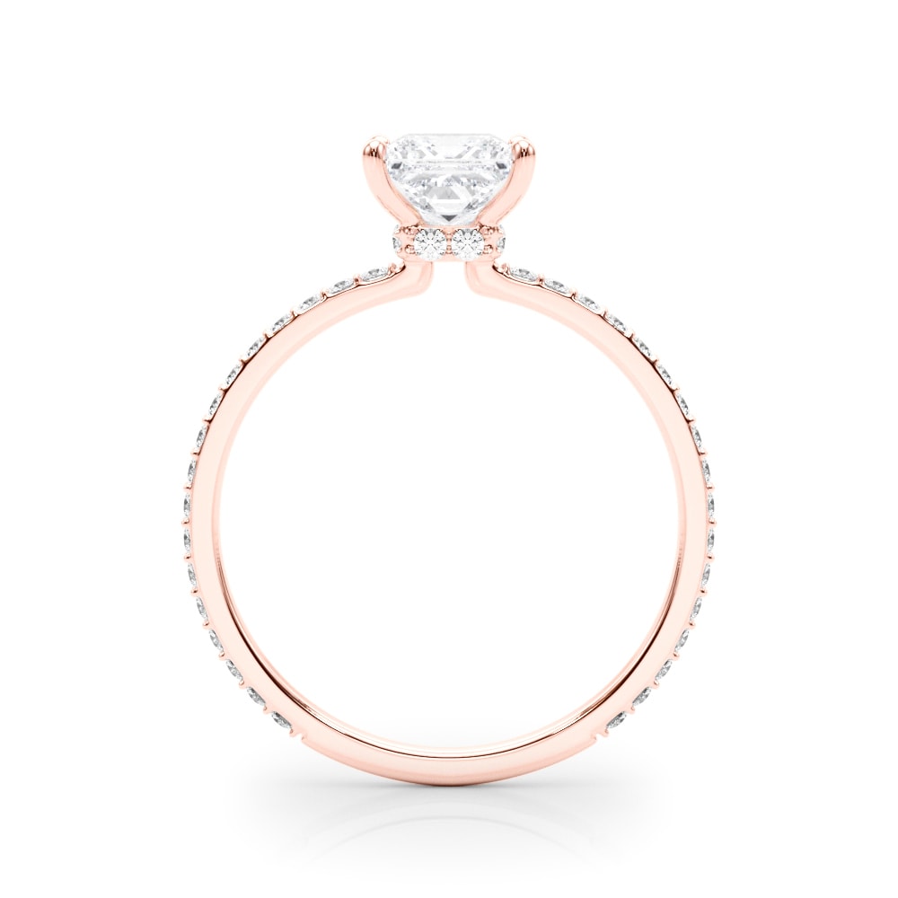 HIDDEN HALO PRINCESS CUT CENTER SINGLE ROW