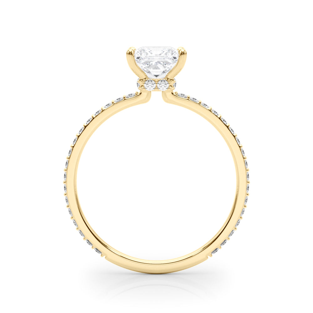 18K Yellow Gold 1 CT Diamond Halo Engagement Ring